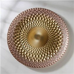 Тарелка «Барокко», d=28 см, цвет золотой с розовым